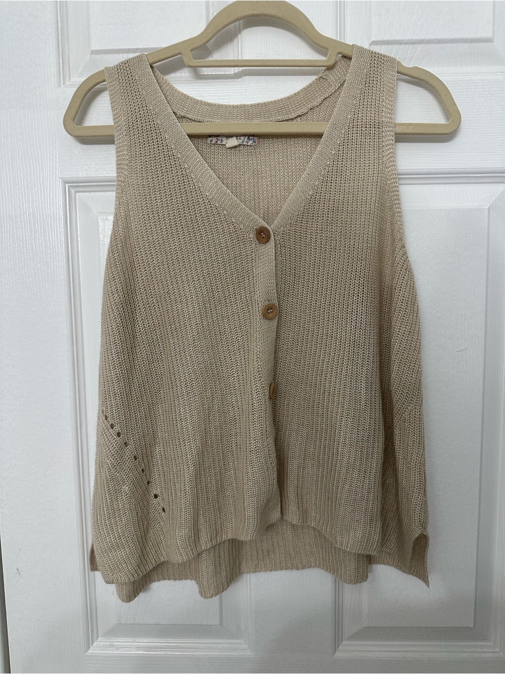 Pink Republic Cream Knit Cardigan with Floral Label